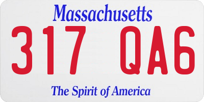 MA license plate 317QA6