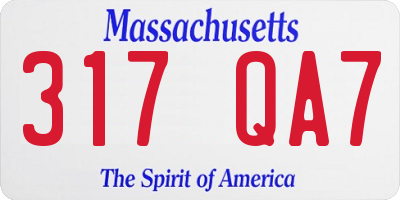 MA license plate 317QA7