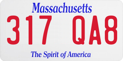 MA license plate 317QA8