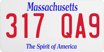 MA license plate 317QA9