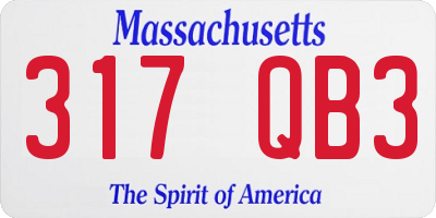 MA license plate 317QB3