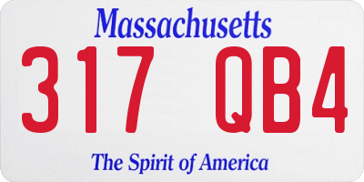 MA license plate 317QB4
