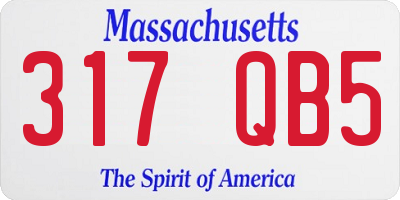 MA license plate 317QB5