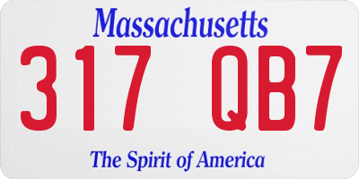 MA license plate 317QB7