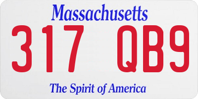 MA license plate 317QB9