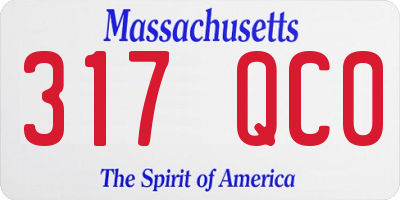 MA license plate 317QC0