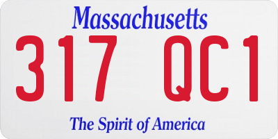MA license plate 317QC1