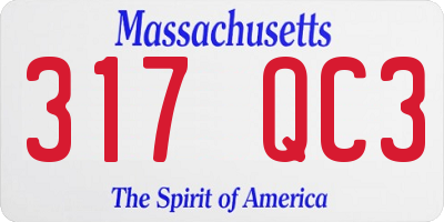 MA license plate 317QC3