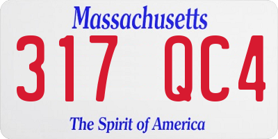 MA license plate 317QC4