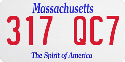 MA license plate 317QC7