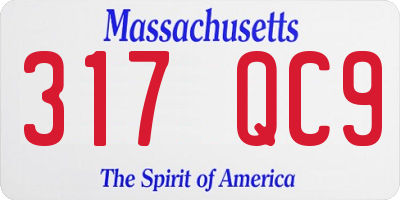 MA license plate 317QC9