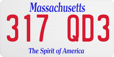 MA license plate 317QD3