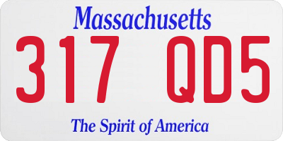 MA license plate 317QD5