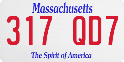 MA license plate 317QD7