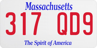 MA license plate 317QD9