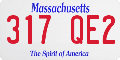 MA license plate 317QE2