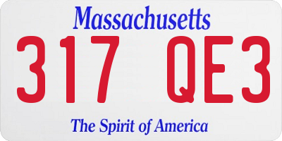 MA license plate 317QE3