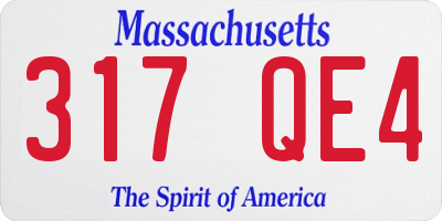 MA license plate 317QE4