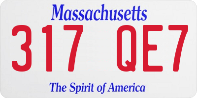 MA license plate 317QE7