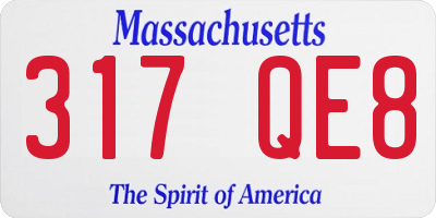 MA license plate 317QE8