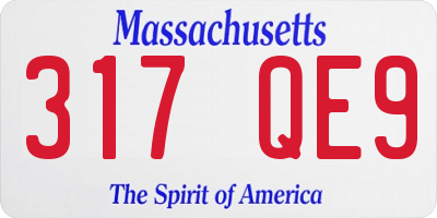 MA license plate 317QE9