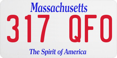 MA license plate 317QF0