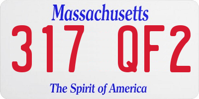 MA license plate 317QF2