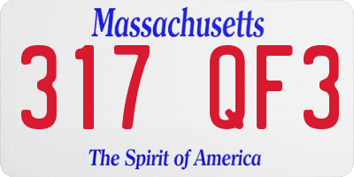 MA license plate 317QF3