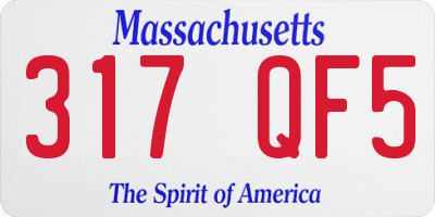 MA license plate 317QF5
