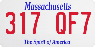 MA license plate 317QF7