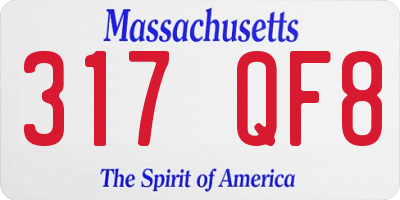 MA license plate 317QF8