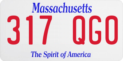 MA license plate 317QG0
