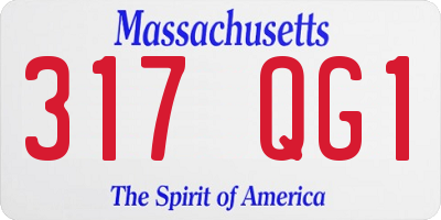 MA license plate 317QG1