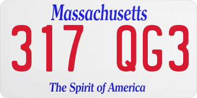 MA license plate 317QG3