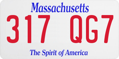 MA license plate 317QG7