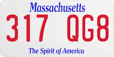 MA license plate 317QG8