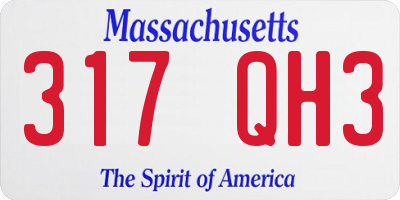 MA license plate 317QH3
