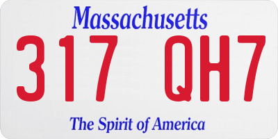 MA license plate 317QH7