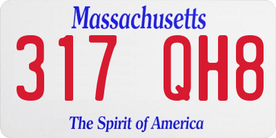 MA license plate 317QH8
