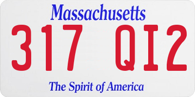 MA license plate 317QI2