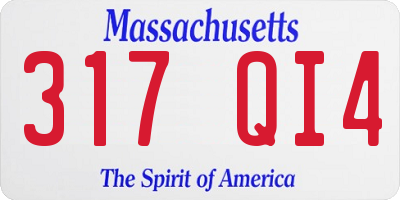 MA license plate 317QI4