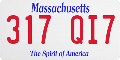MA license plate 317QI7