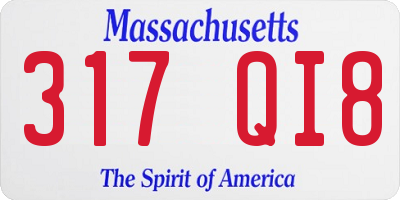 MA license plate 317QI8