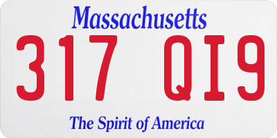 MA license plate 317QI9
