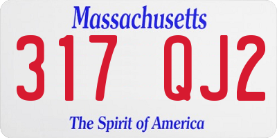 MA license plate 317QJ2