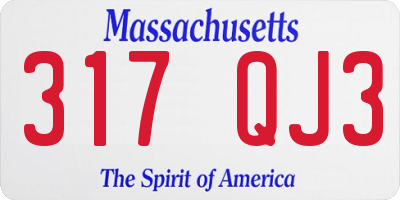 MA license plate 317QJ3