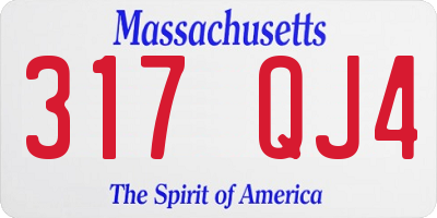 MA license plate 317QJ4