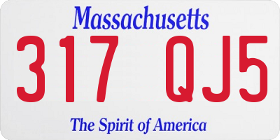 MA license plate 317QJ5
