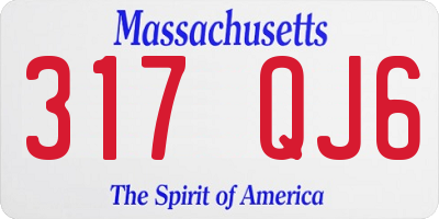 MA license plate 317QJ6