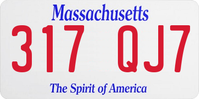 MA license plate 317QJ7